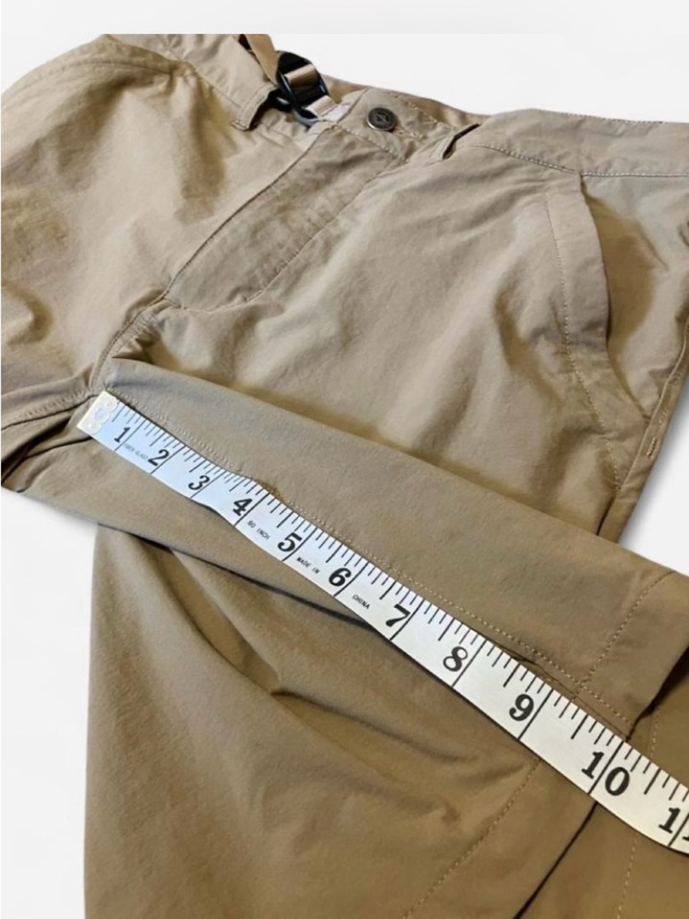 Patagonia Men's Tan Hybrid Shorts with Zip Pocket Adjustable Waist Size 33 - Picture 3 of 8